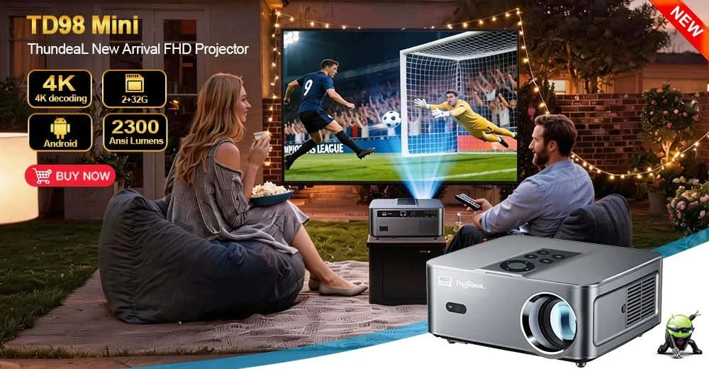 ThundeaL 2K 4K Full HD 1080P Projector TDA7W 32G Android WiFi Home Theater TDA7 Beam Projector Outdoor Meeting 3D Video Movie