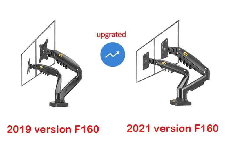 White Color Dual Arm Monitor Support 17-30 Inch  Mount Bracket Holder Load 2-9 Kgs Each NB F160