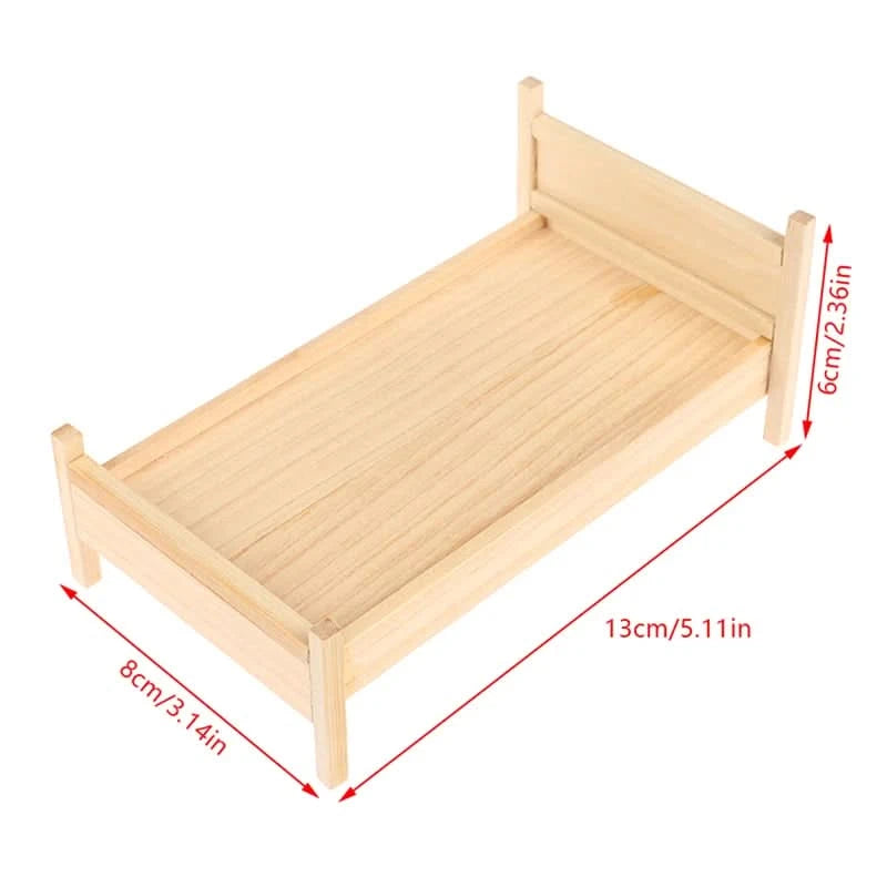 1:12 Dollhouse Miniature Bed White European Single Bed With Drawer Bedroom Furniture Model Decor Toy Doll House Accessories