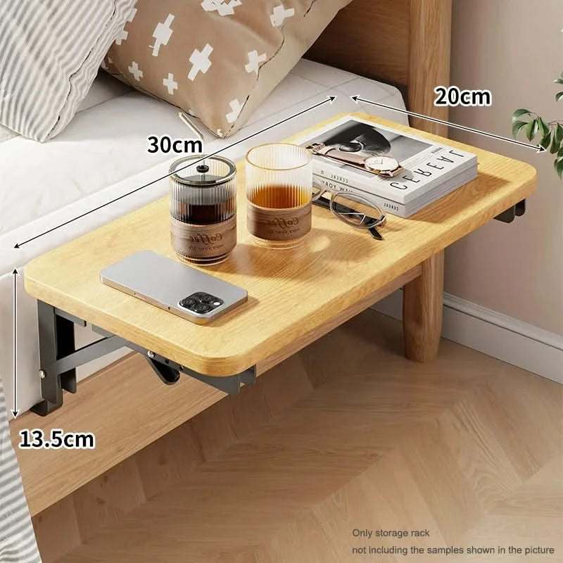 Foldable Collapsible Organizer Attachable Bedside Shelf Table Under Bed Mat Dorm Bunk Bed Storage for College Space Save