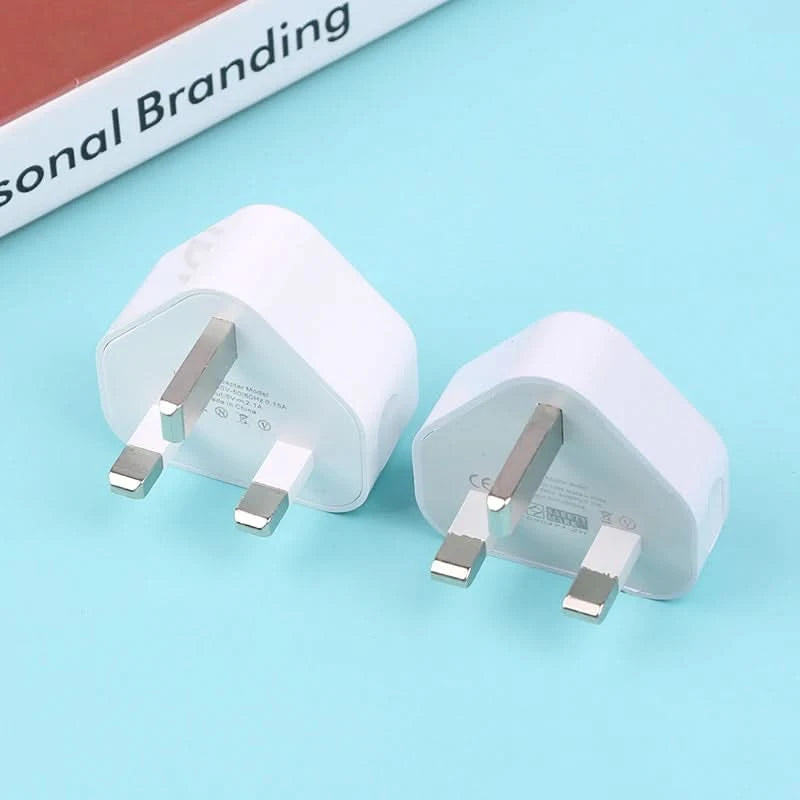 HUAHUA2025 NEW 1PCS Dual Port Fast Charger 5V/2.1A, UK 3 Pin Wall Adapter for Phones & Tablets, Multi-Device USB Charging Hub