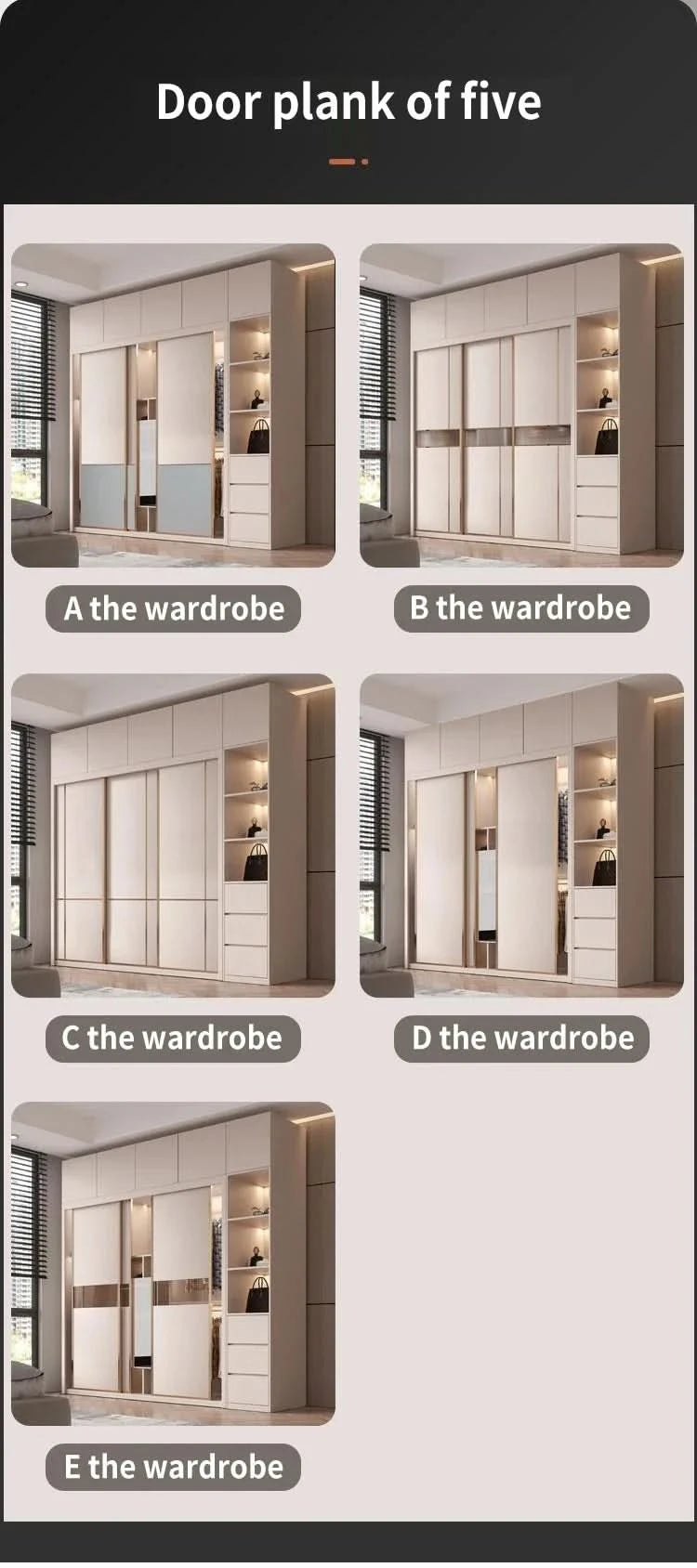 Sliding Door WardrobeNordic Modern Home Furniture Bedroom Desk Dresser In One Combination Light Luxury Corner Wardrobe furniture