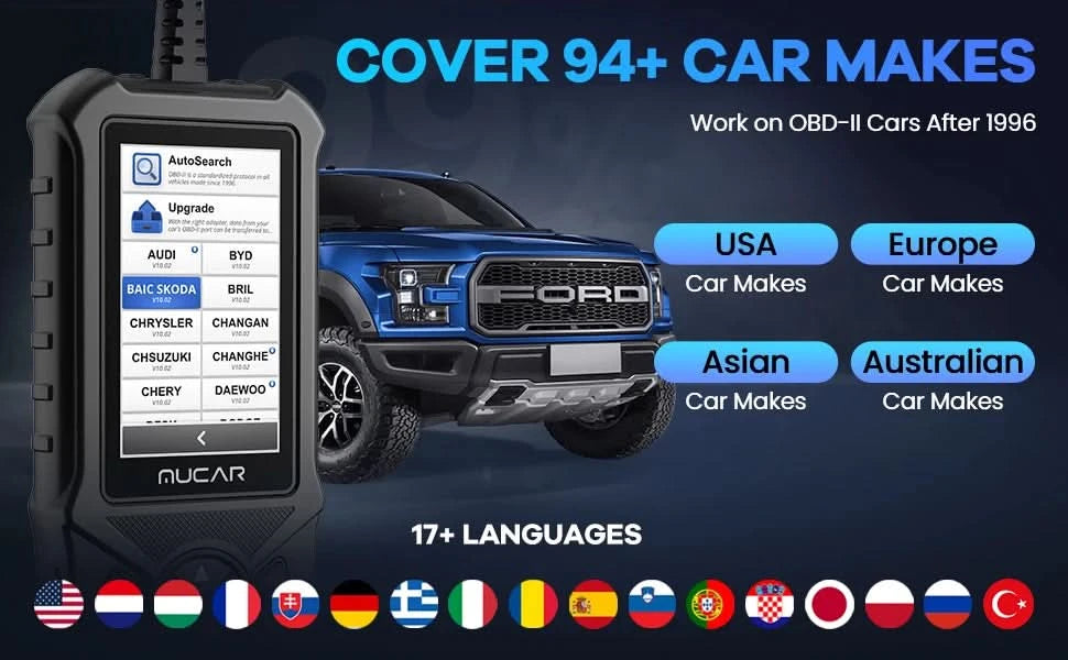 MUCAR CDE900/cde900 Pro OBD2 Diagnostic Tool 32GB Scanner Brake Airbag Transmission Engine Diagnosis Code Reader
