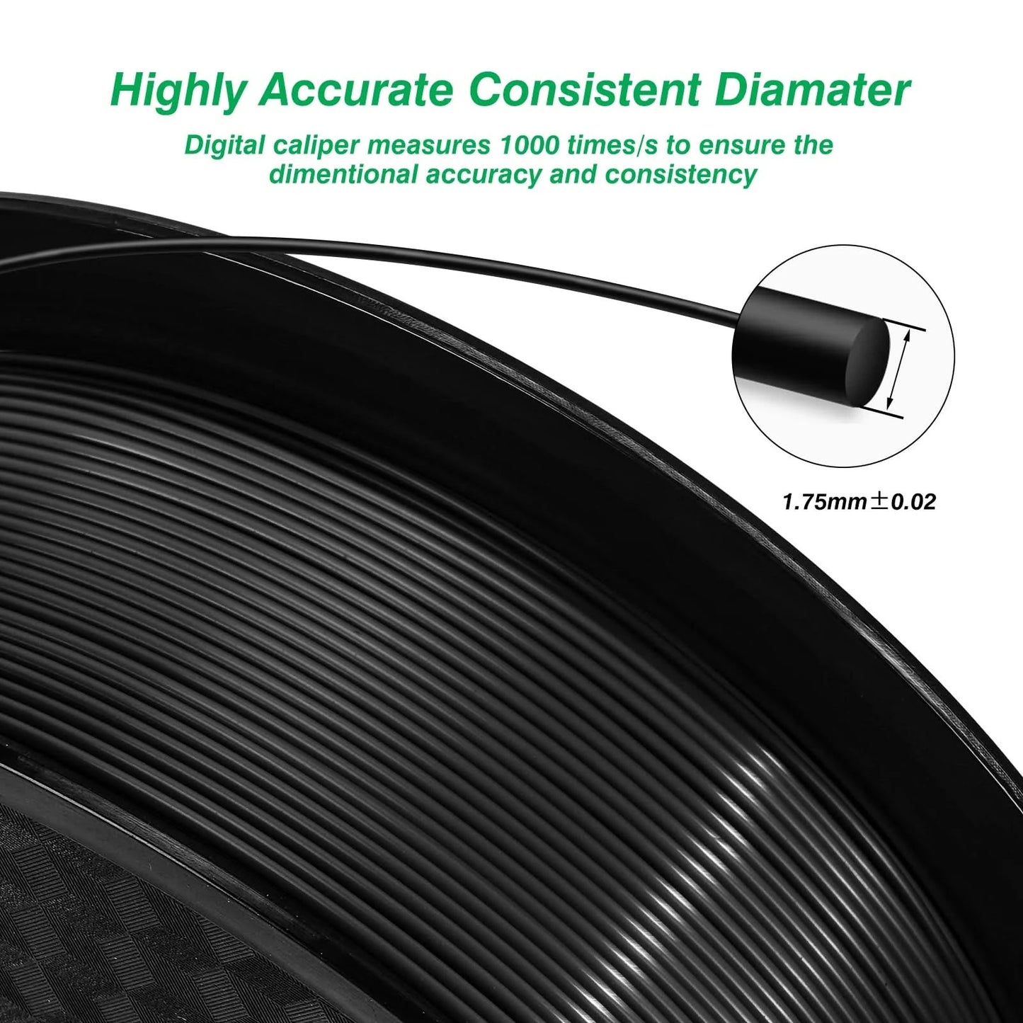 5KG PLA Filament 1.75mm Black White Gray High Quality Toughness 3D Printer Material 5 Rolls Local Delivery