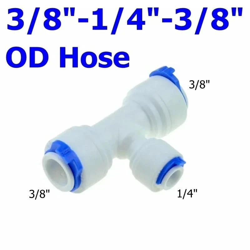 Reverse Osmosis Quick Coupling 1/4 3/8 Hose Connection Tee Y Connector 2 Way Equal Elbow Straight RO Water Plastic Pipe Fitting