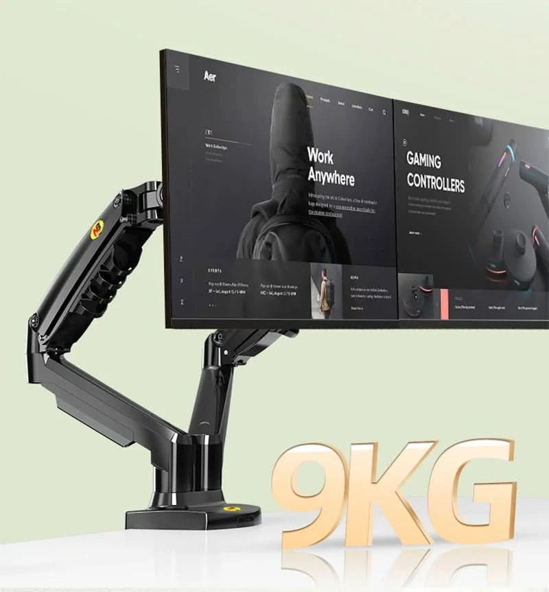 White Color Dual Arm Monitor Support 17-30 Inch  Mount Bracket Holder Load 2-9 Kgs Each NB F160