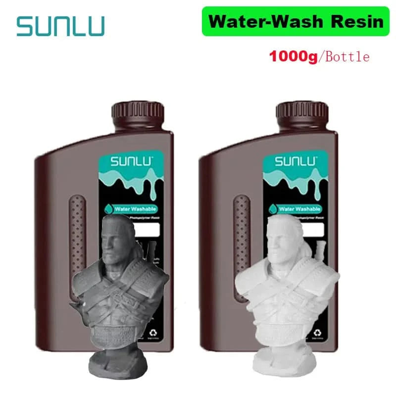 SUNLU 2KG Water Washable / Water Washable ABS Resin Resin 1000G/Bottle 405nm Rapid UV-Curing Photopolymer Resin For LCD 3D Print