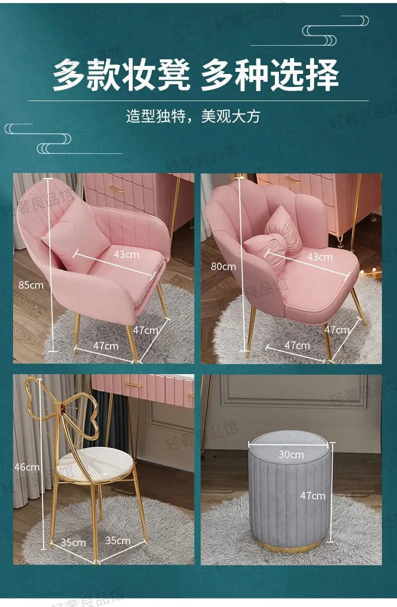 Modern Drawers Dressing Table Makeup Mirror Service Girl Pink Computer Vanity Table Living Room Vestidores Postmodern Furniture