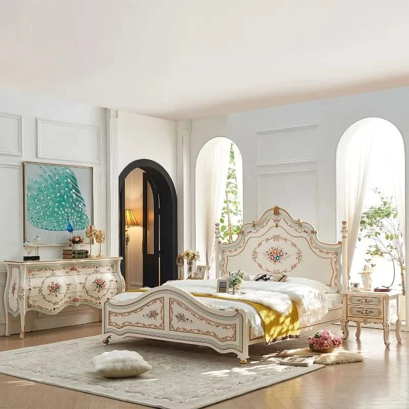 Modern Frame Bed Double King Size Bedroom Beauty European Sleeping Bed Platform Girls Letto Matrimoniale Lounge Suite Furniture