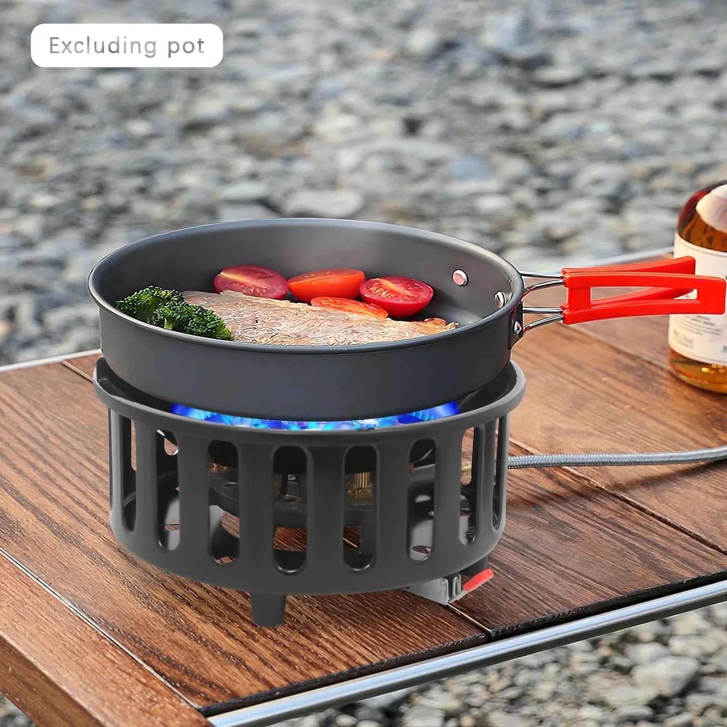 21000W Portable Butane Camping Stove outdoor burner with 2 Adapters Gas Stove propane portable stove for Outdoor Frying Boiling
