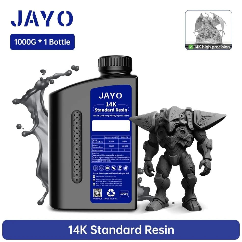JAYO UV Resin ABS Like/Standard/Plant based/Nylon Like/Water-Wash 1KG 405nm Liquid Rapid UV Curing For LCD 3D Printing Material