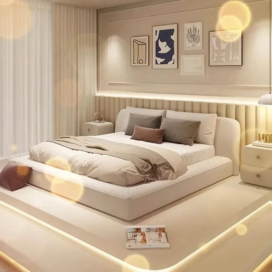 Queen Size Marriage Bed Modern Minimalist Multifunctional Bedroom Bed Storage Space Camas De Casal De Luxo Home Furniture