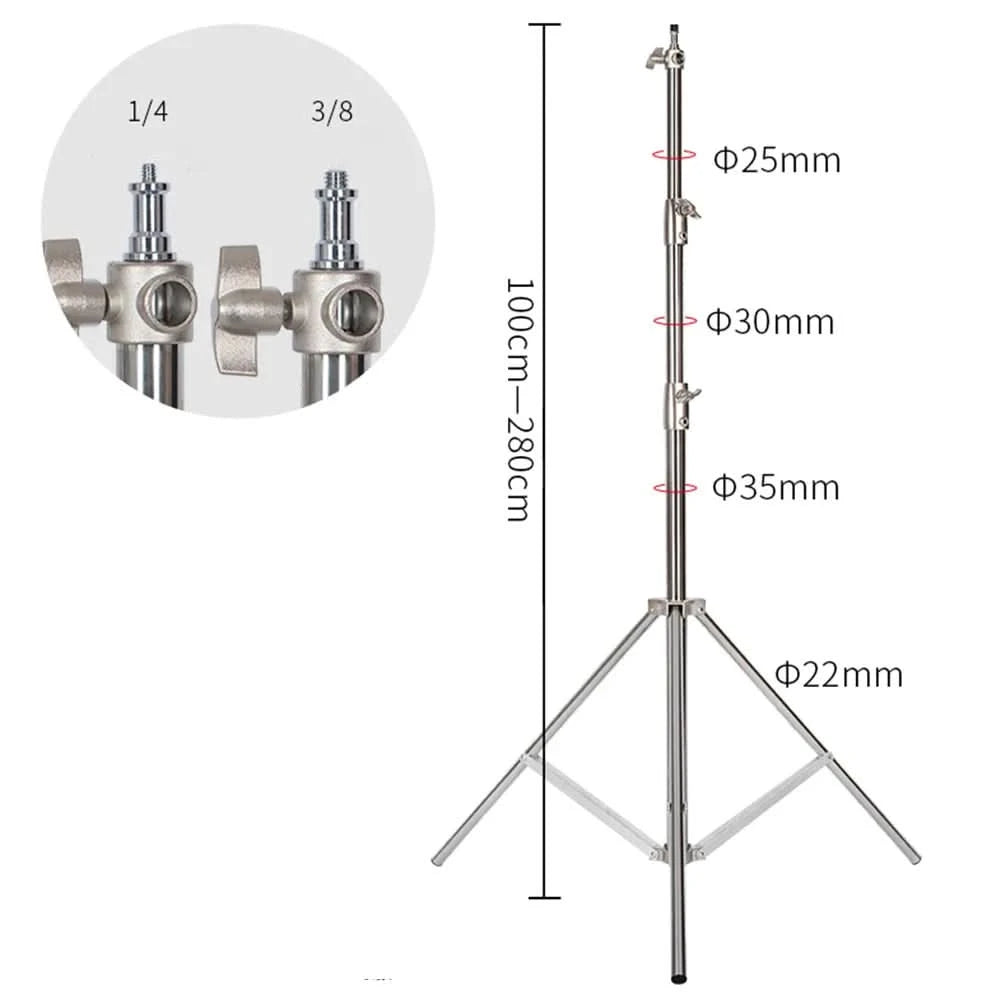 2/2.8M Stainless Steel Aluminum Alloy Tripod Foldable Light Stand Tripod Photography C-Stand For Spot Light Softbox Photo Studio