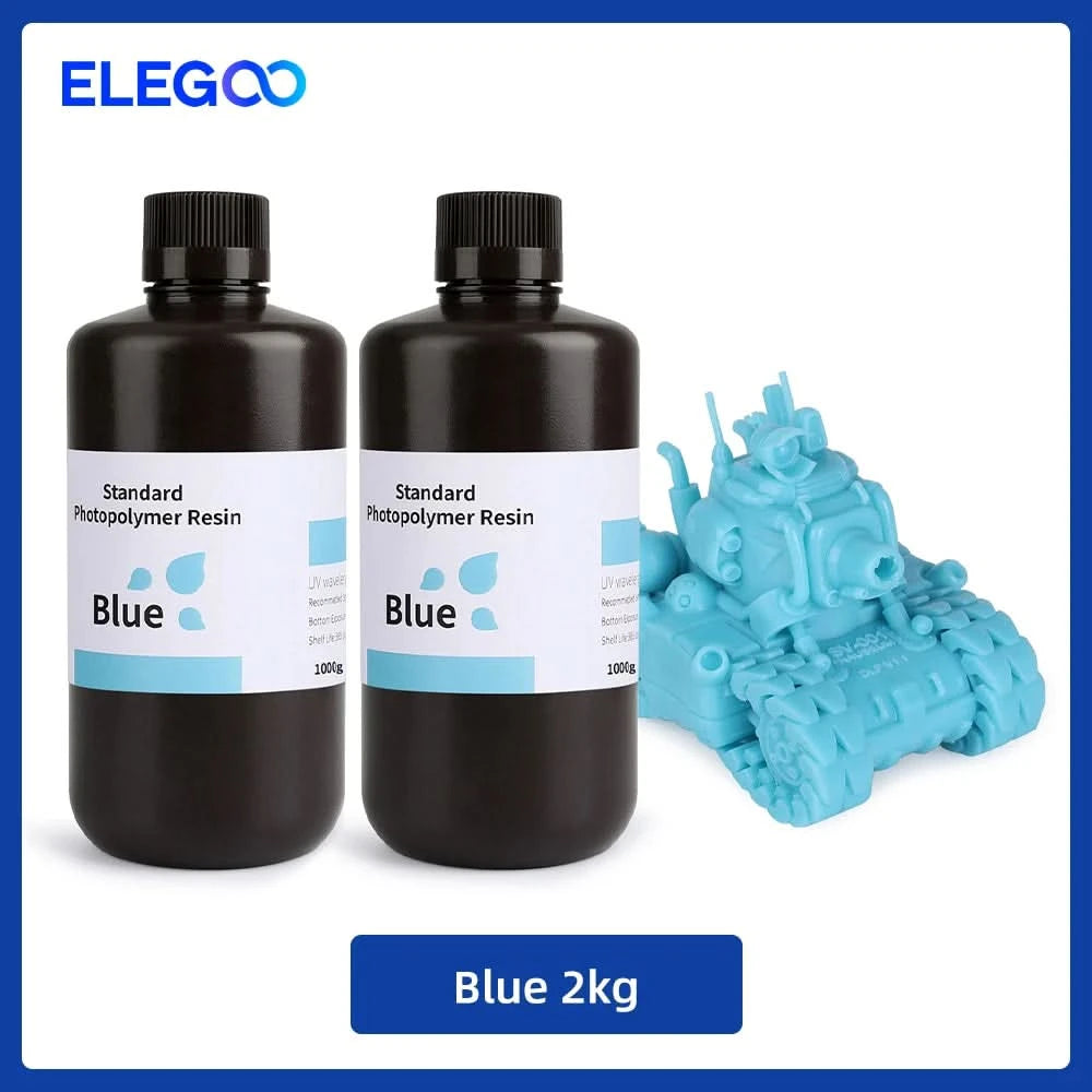 ELEGOO 3D Printer Resin LCD UV-Curing Resin 405nm Standard Photopolymer Resin for LCD 3D Printing 1000g Black Grey White Skin