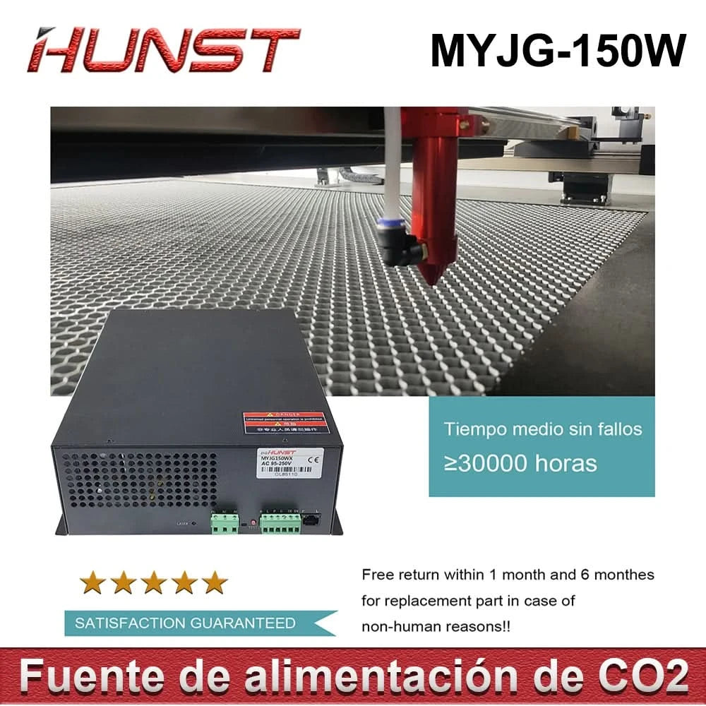 Hunst 130w CO2 Laser Power Supply MYJG-150W Suitable For 130~150w CO2 Engrag And Cutting Machine Glass Tube