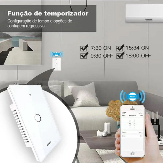 Neutralleiterloser WLAN-Smart-Schalter, Alexa, WLAN-Smart-Steckdose, Alexia, Tuya, WLAN-Standard-Smart-Schalter Brasilien