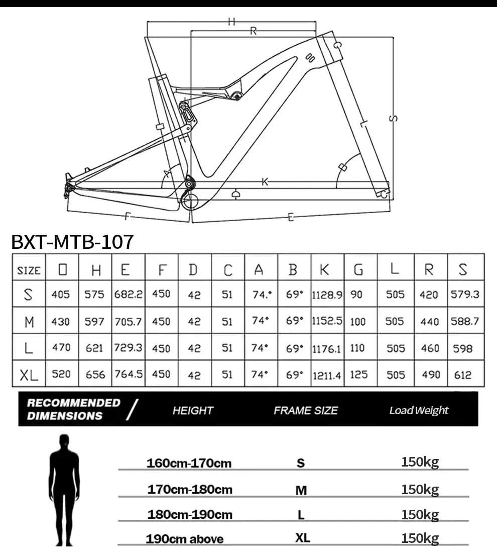 BXT NEW Full Suspension Boost 29er Frame XC Mountain Bicycle Thru Axle Frame UDH hanger