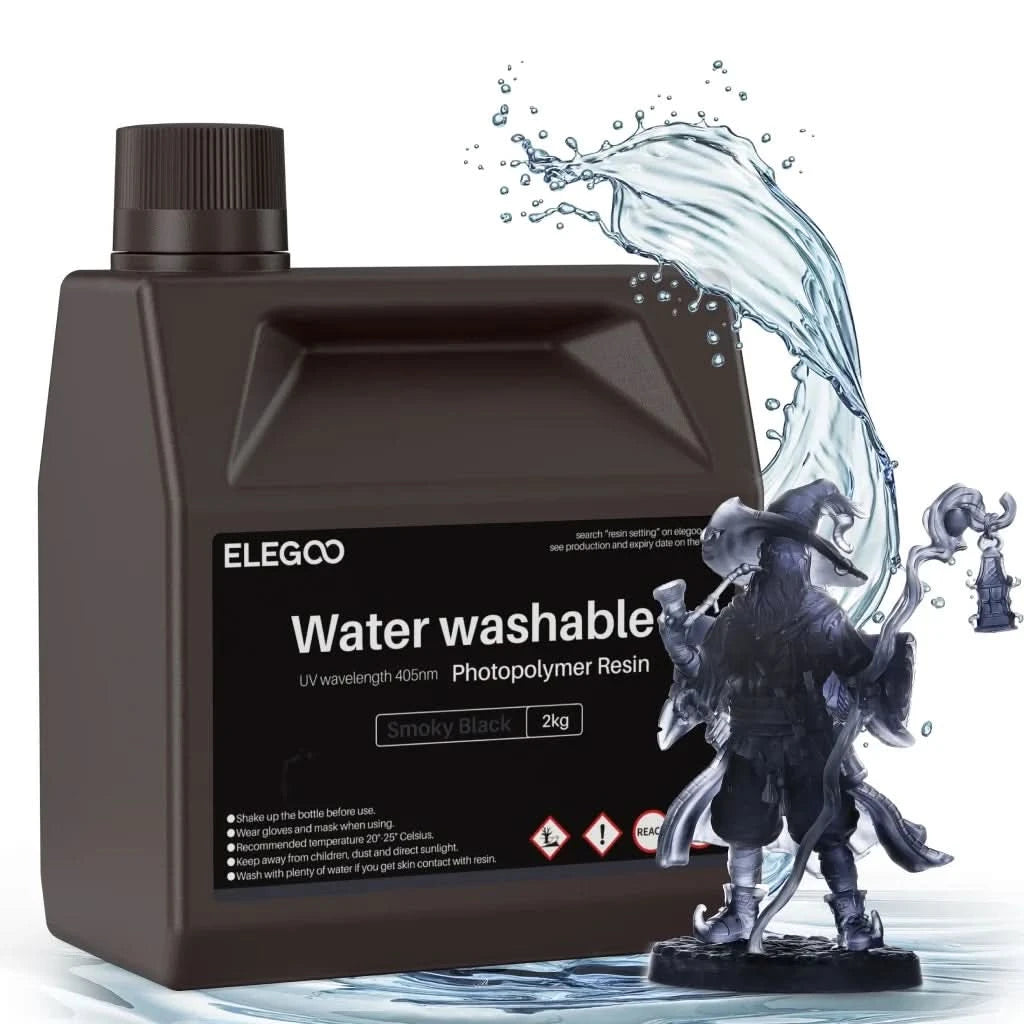 ELEGOO Water Washable 3D Printer Resin LCD UV-Curing Resin 405nm Standard Photopolymer Resin for LCD 3D Printing 1000g 8 Colors