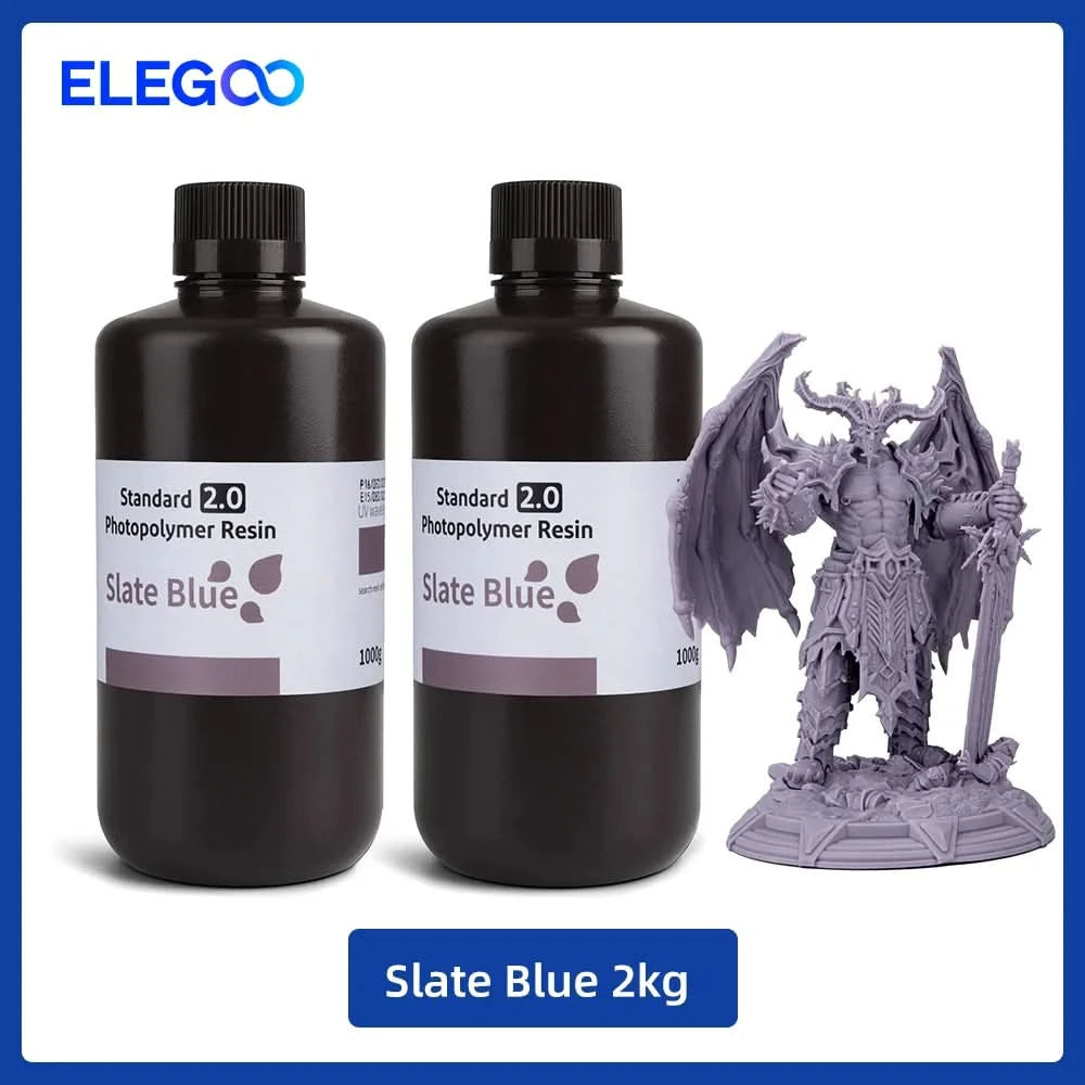 ELEGOO 3D Printer Resin LCD UV-Curing Resin 405nm Standard Photopolymer Resin for LCD 3D Printing 1000g Black Grey White Skin