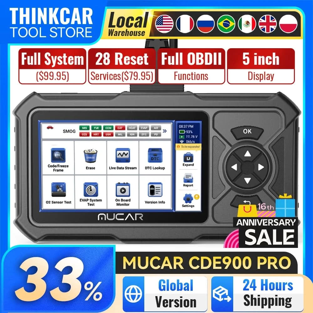 MUCAR CDE900 PRO Diagnostic tools for Auto Obd2 Coder Reader Diagnosis Cars Lifetime Free Update OBD2 Scanner Tools for Mechanic