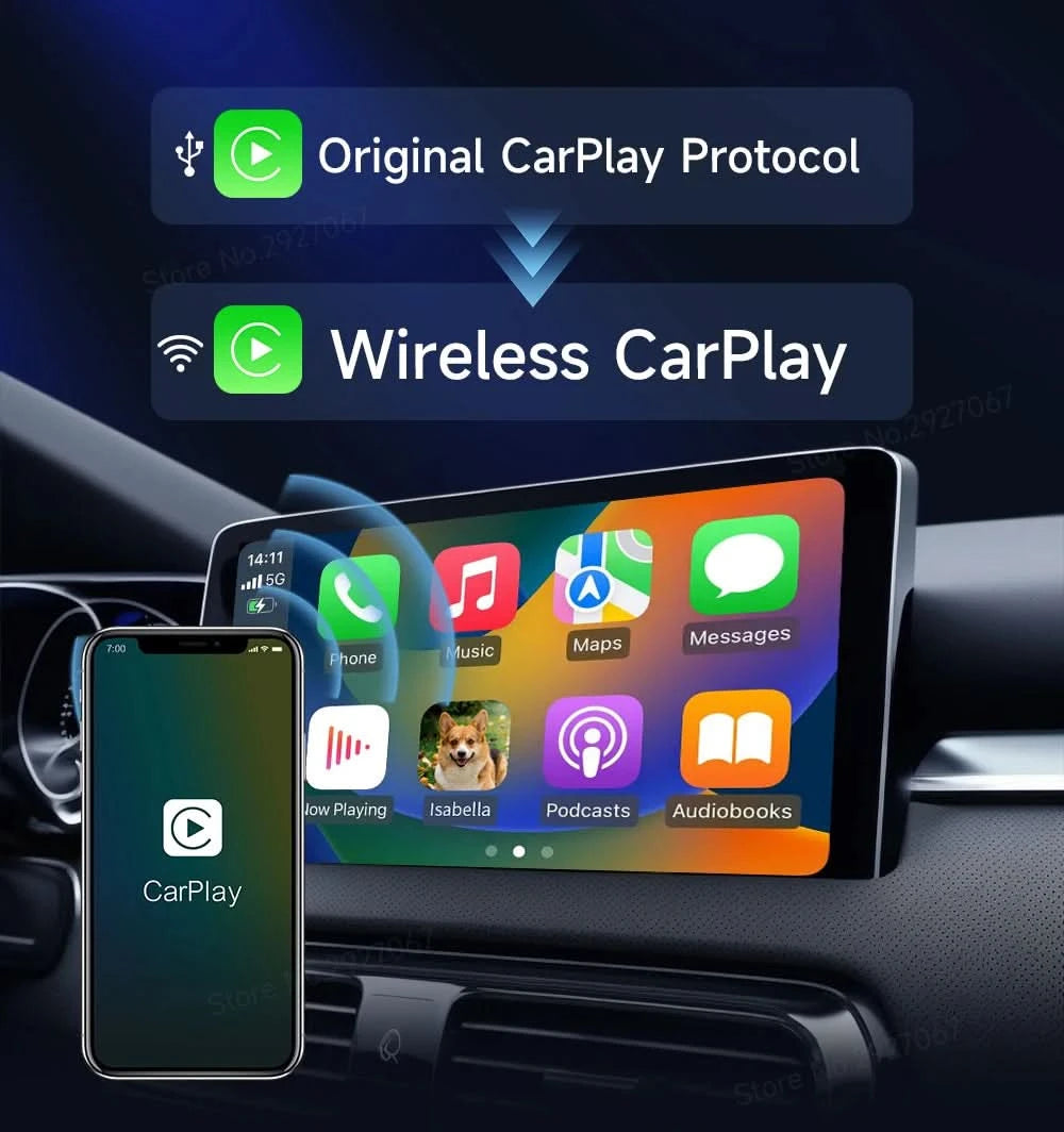 CarlinKit 5.0 4.0 Wireless CarPlay Adapter Android Auto Dongle Multi-Device Supported Wired To Wireless CarPlay Box Auto Connect