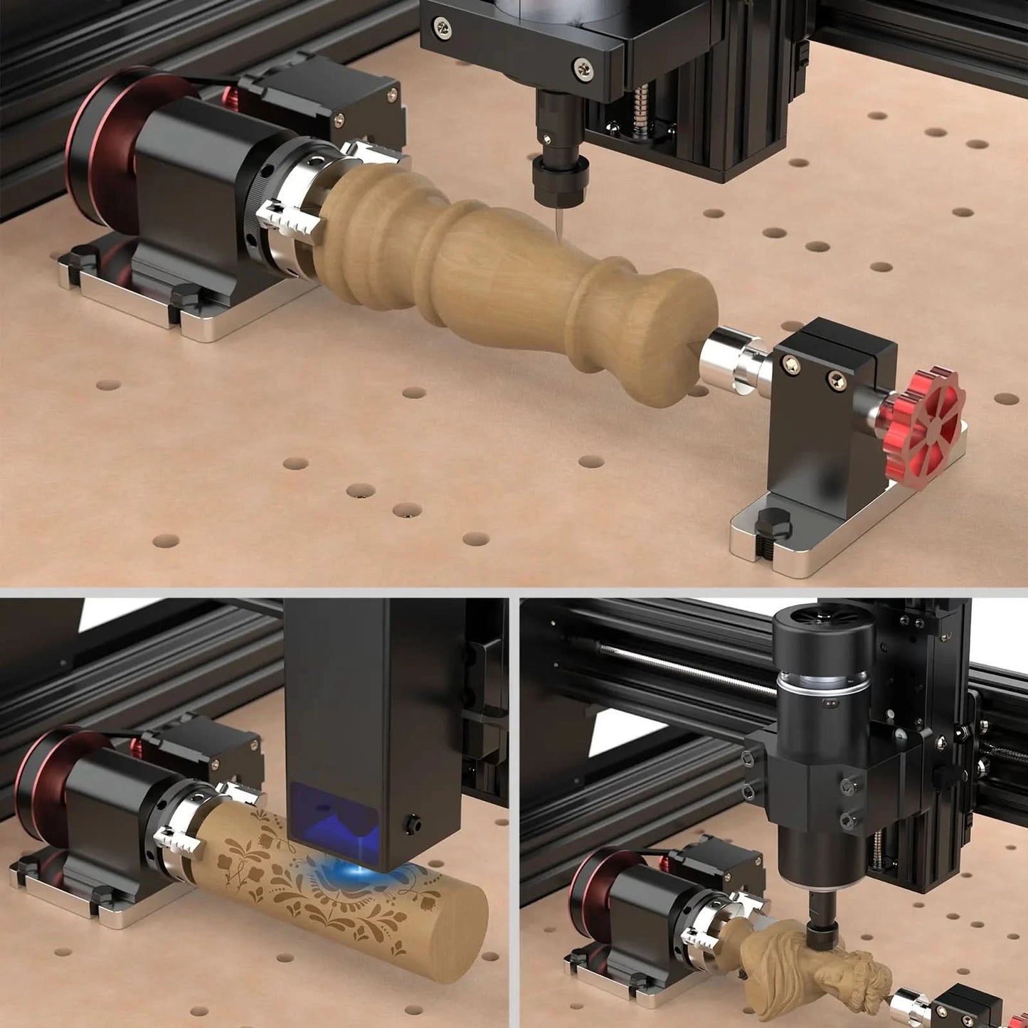 Twotrees 4th Axis CNC Rotary Module Kit for TTC450/TTC 450 PRO Rotary Roller For Engraving Cylindrical Object Cans