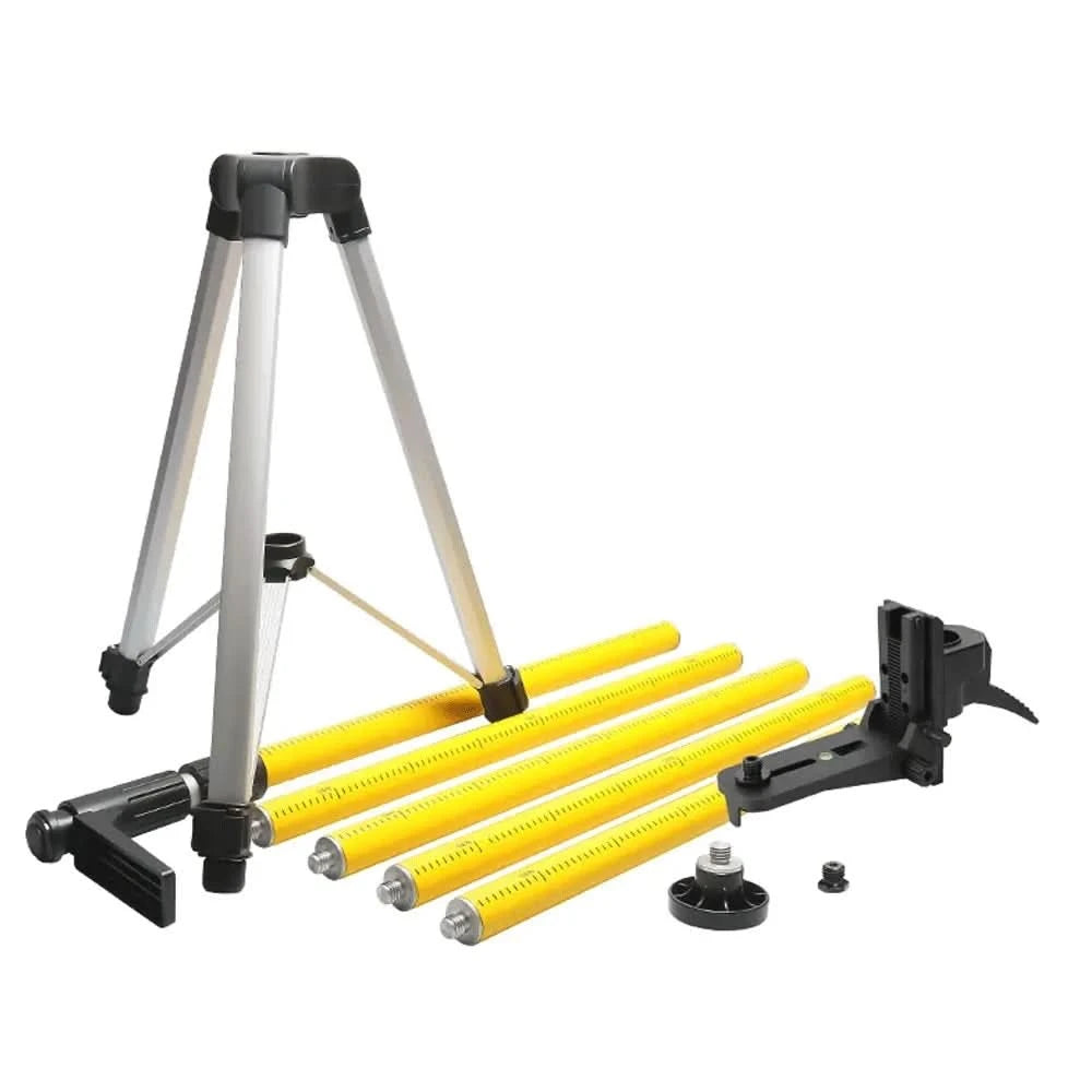 Huepar 12 Ft./3.7m Laser Tripod Telescoping Pole with 1/4-Inch by 20-Inch Laser Mount for Rotary Included Rod & 5/8"-11 Adapter