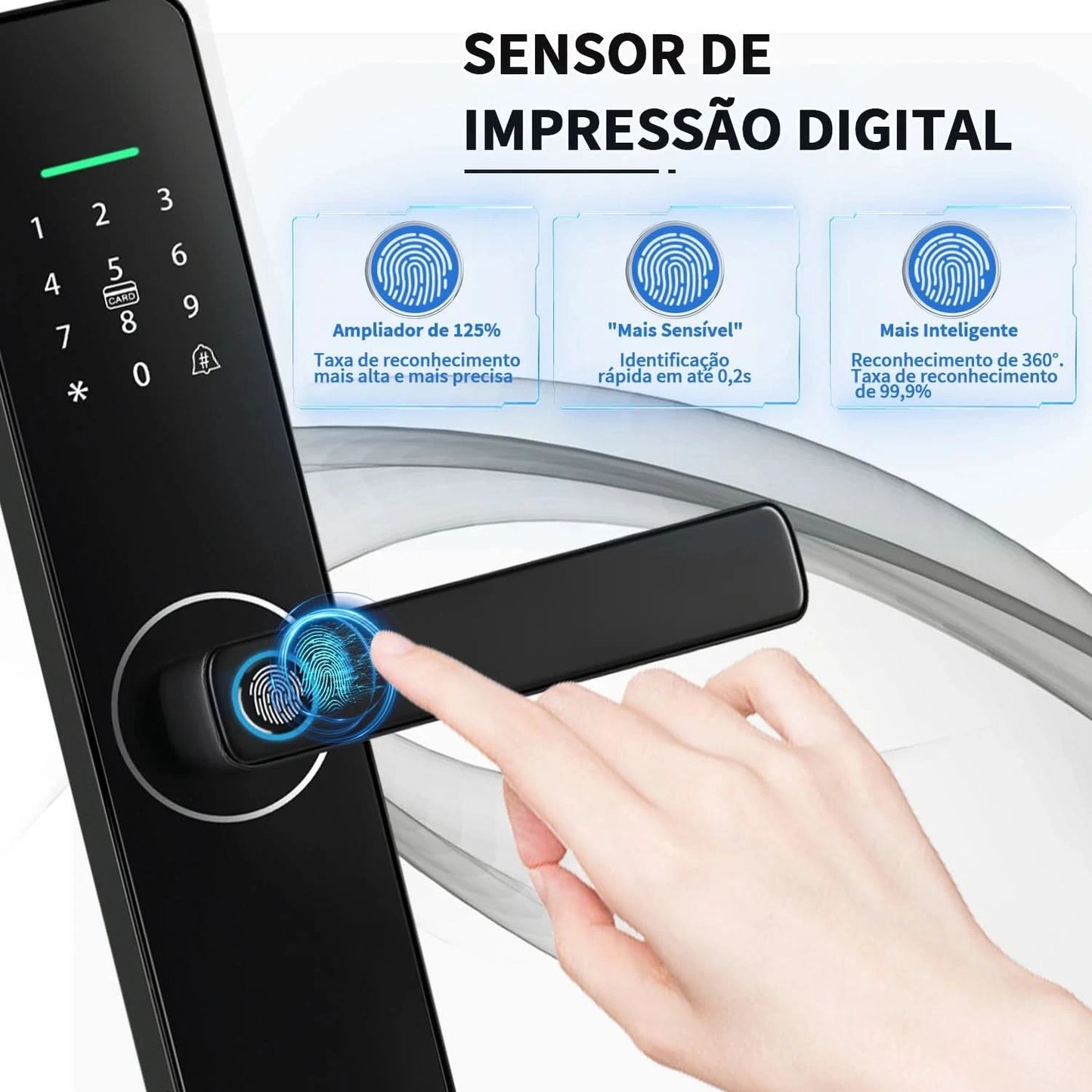 Do Brasil Tuya wifi Digital Electronic Door Lock App Remote Unlocking Fingerprint Door Lock for home house apartment