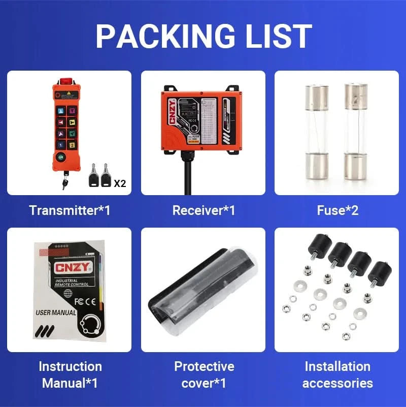 HENJEL H208 Crane Wireless Control Double Speed Waterproof Switch DC 12v 24v Waterproof and Dustproof Industrial Remote Control