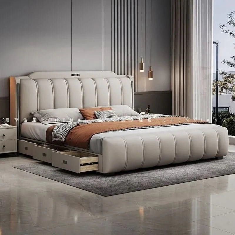 Bedsrooms Uniques Beds Frame Headboard Modern Luxury Beds Twin Storage Camas De Casal De Luxo Home Furniture Accessories