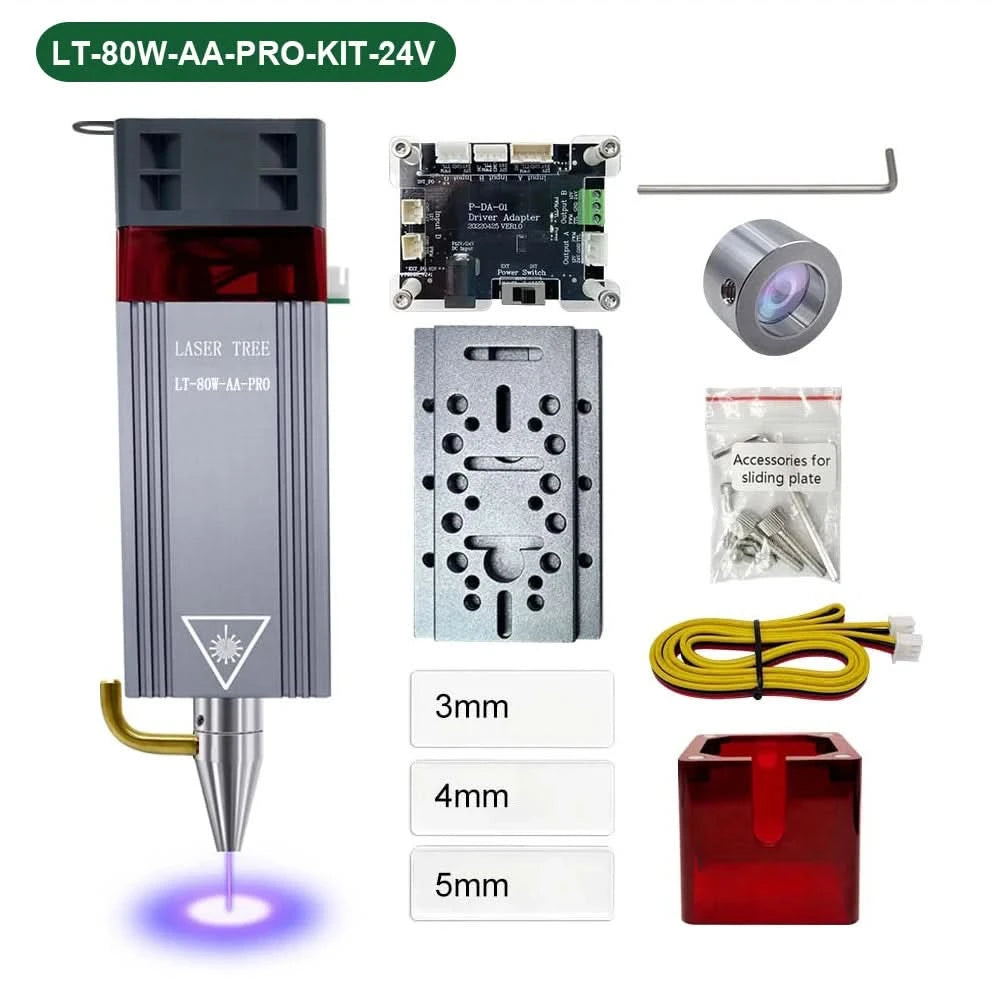 LASER TREE Laser Module 4W 5W 10W Optical Power with Air Assist Laser Head 450nm TTL Blue Light Engraver Cutting Wood DIY Tools