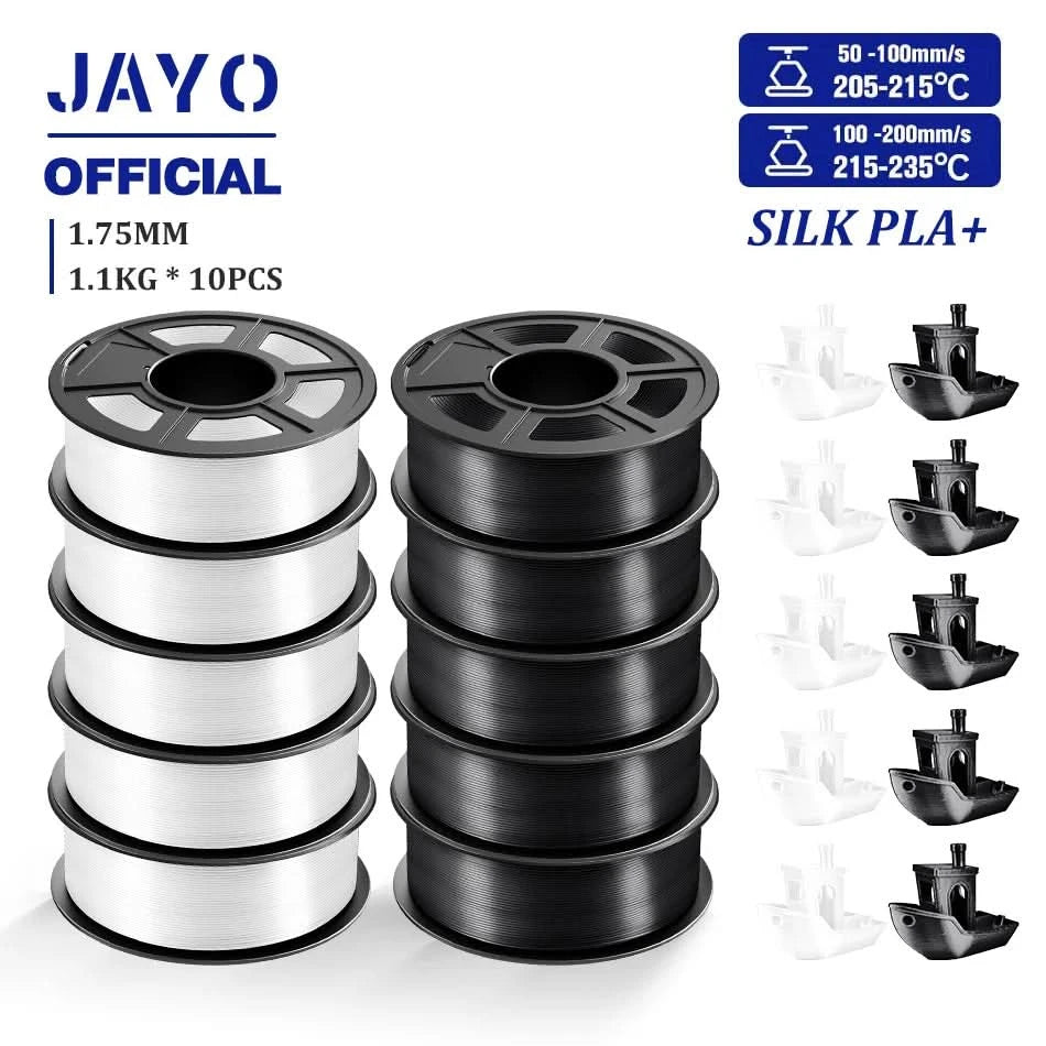 JAYO 3D Filament 1.75mm PLA / PLA Plus / PLA Meta/ Silk PLA+/PLA Matte 3D Prnter Filament 1.1KG For FDM Multicolor Set 10Rolls