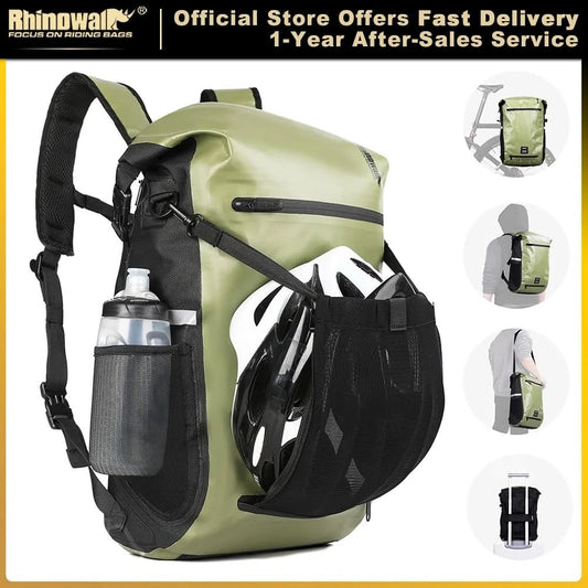 Rhinowalk Fahrrad-Packtasche 22L Vollständig wasserdichte Gepäckträgertasche Rucksack Kapazität Multifunktionaler Gepäckträger Fahrradtasche Umhängetasche