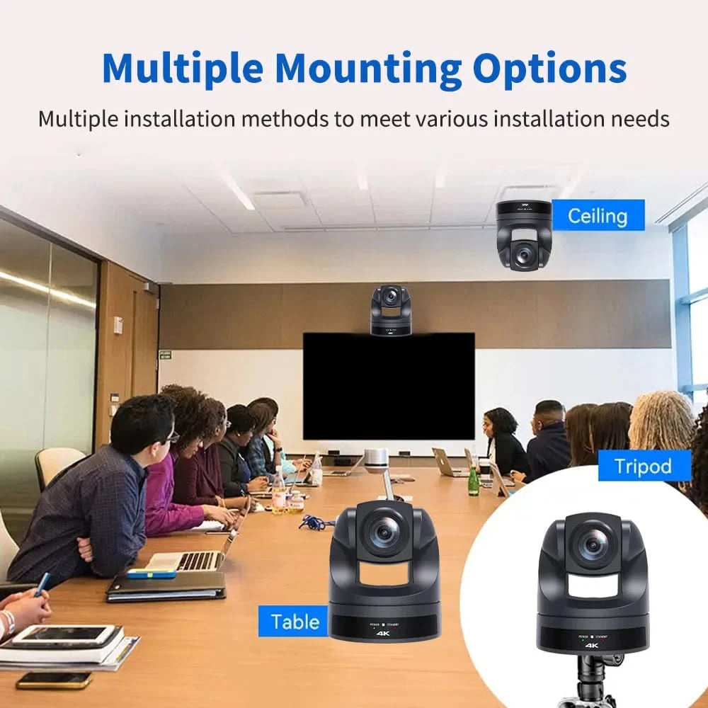 Runpu 4K30fps 20X Optical Zoom AI-Tracking Ptz NDI Camera HDMI LAN POE Live Streaming Broadcast Video Conference System Camera