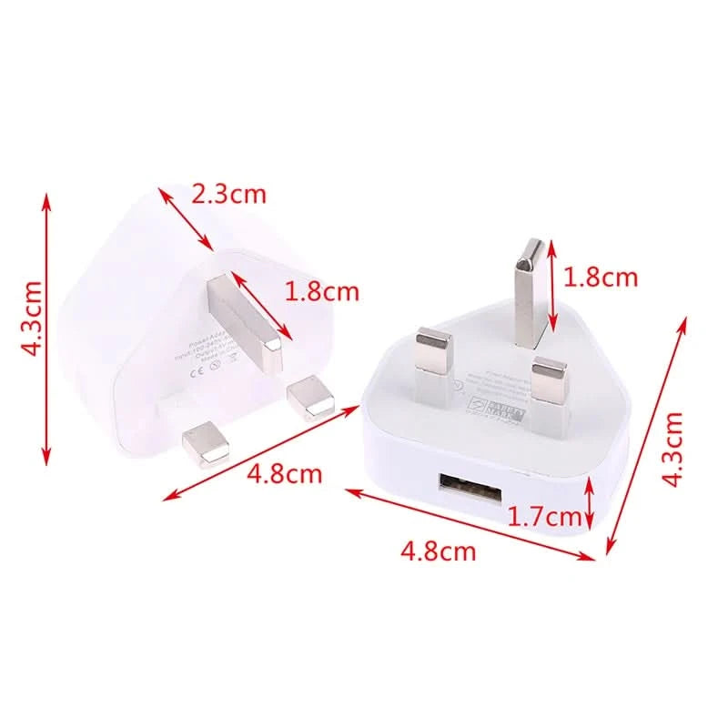 HUAHUA2025 NEW 1PCS Dual Port Fast Charger 5V/2.1A, UK 3 Pin Wall Adapter for Phones & Tablets, Multi-Device USB Charging Hub