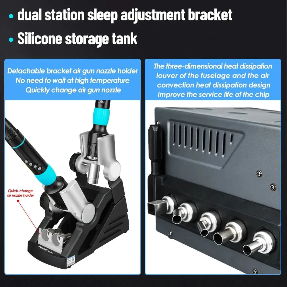 SUGON 8650pro 1300W Hot Air Rework Station 3 Mode Digital Display Intelligent BGA Rework Station For BGA PCB Chip Repair Tool