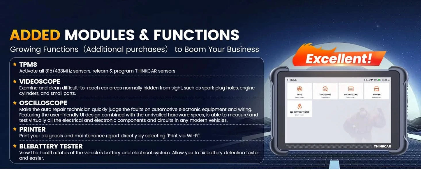 THINKCAR THINKSCAN 689BT Key Programming TKEY 101 Automotive Diagnostic Tool Bi directional Obd2 Scanner ECU Coding CANFD DOIP