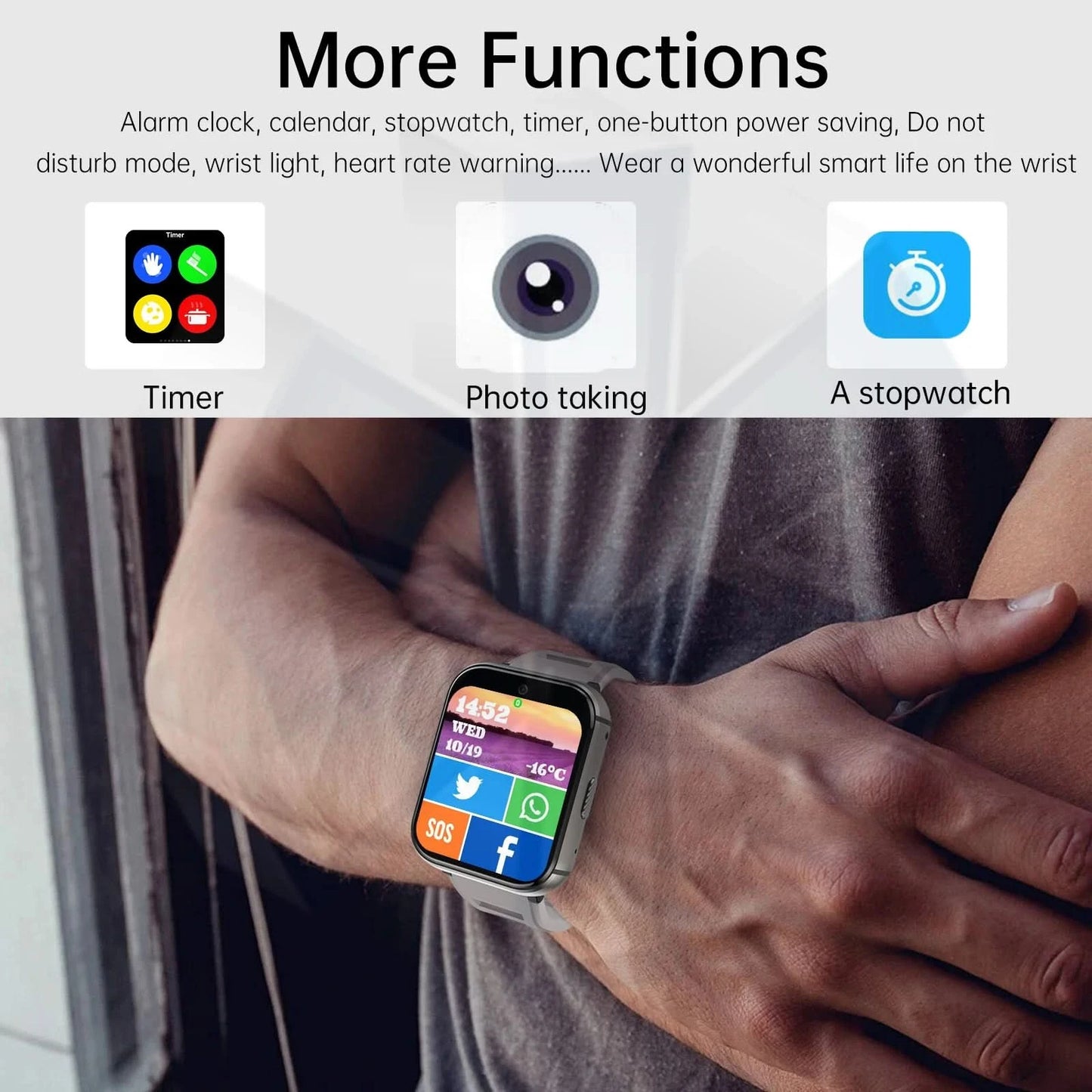 Q668 4G Smartwatch 2025 Watches 1.99 Inch Men Gift With SIM Wifi Android IOS Waterproof Outdoor GPS Smartwatch   For Xiaomi