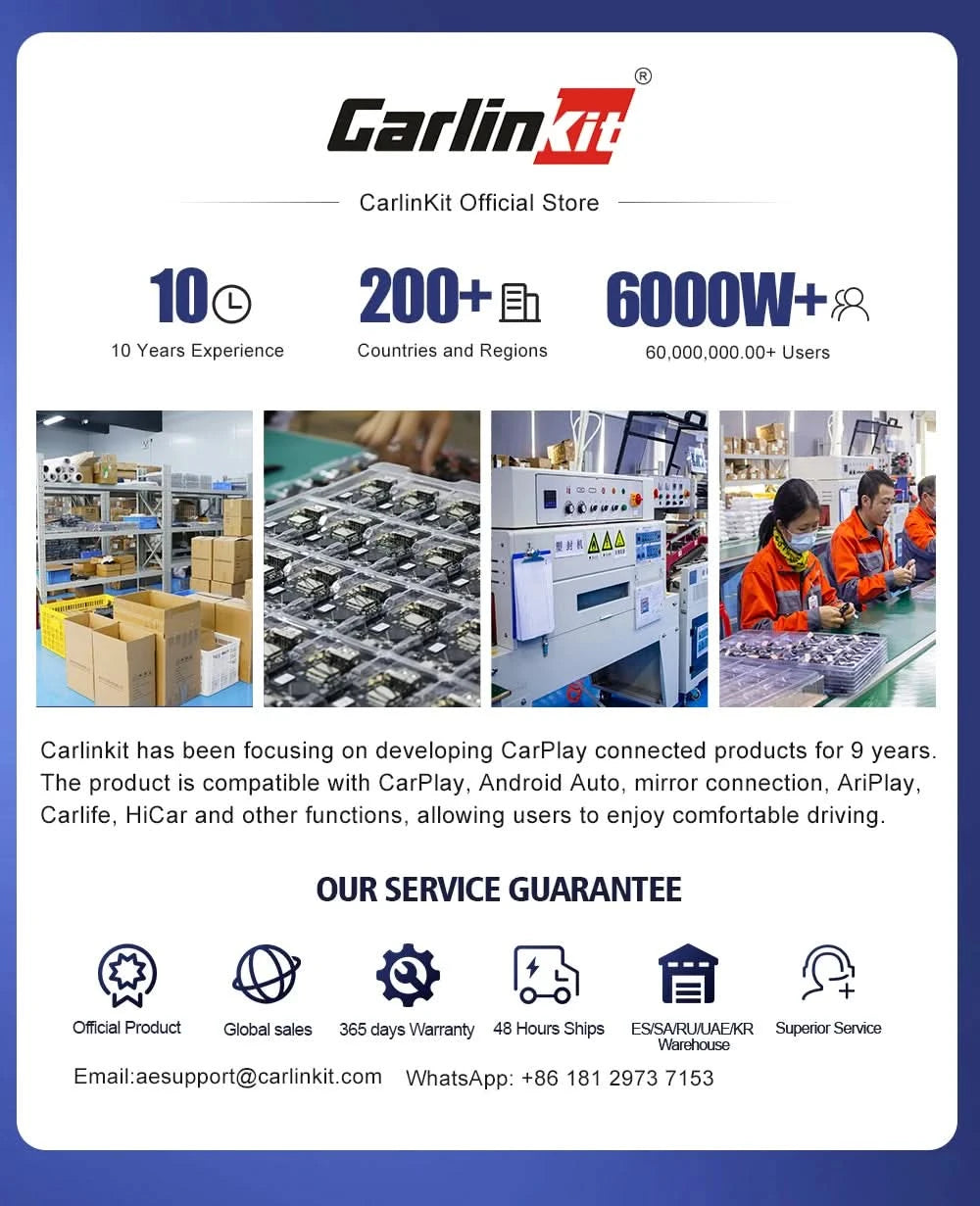 2026 CarlinKit CarPlay AI Box Android 13.0 SM6225 8-Cores Android Auto Wireless CarPlay Adapter 2.4+5GGPS 64G 128G FOTA Upgrade