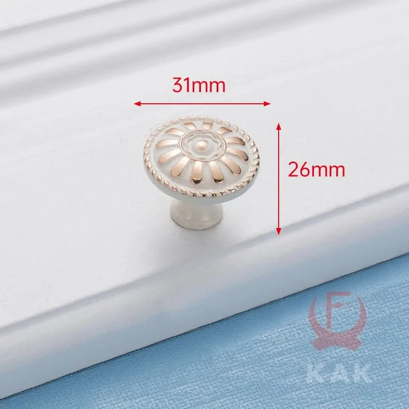 KAK Zinc Aolly Ivory White Cabinet Handles Kitchen Cupboard Door Pulls Drawer Knobs European Fashion Furniture Handle Hardware