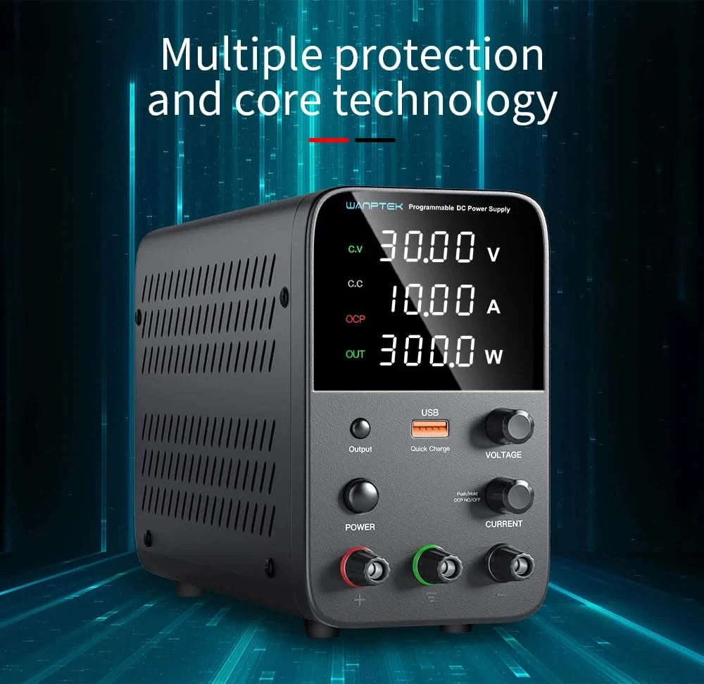 Wanptek Adjustable DC power supply 30V 10A 60V 5A Lab Bench Power Source Stabilized Power Supply Voltage Regulator Switch 220V