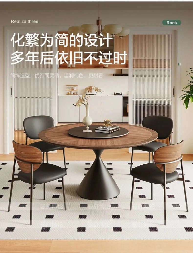 6 People Turntable Dining Table Vintage Legs Metal Design Round Coffee Table House Breakfast Juegos De Comedor Furnitures