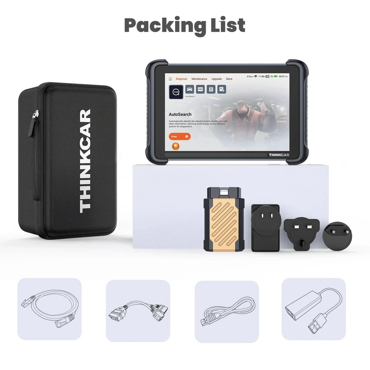 THINKCAR THINKSCAN 689BT OBD2 Scanner Vollsystem-Diagnosetool Auto-Codelesegerät 34+ Reset CANFD DOIP ECU-Codierung Bi-Direktional