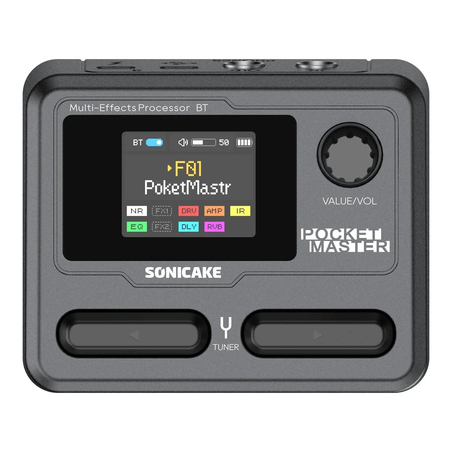 SONICAKE Pocket Master Brasil English Version Guitar Bass Amp 100+ Multi-Effects Pedal APP Control Built-in battery