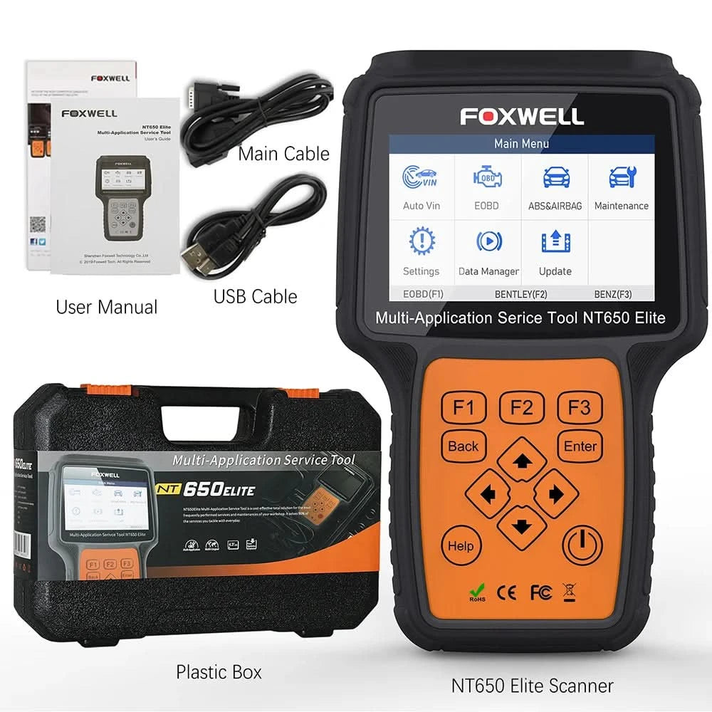 FOXWELL NT650 Elite Wireless OBD2 Automotive Scanner SAS A/F OIL EPB BRT TPS 26+ Reset Professional Auto Car Diagnostic Tool