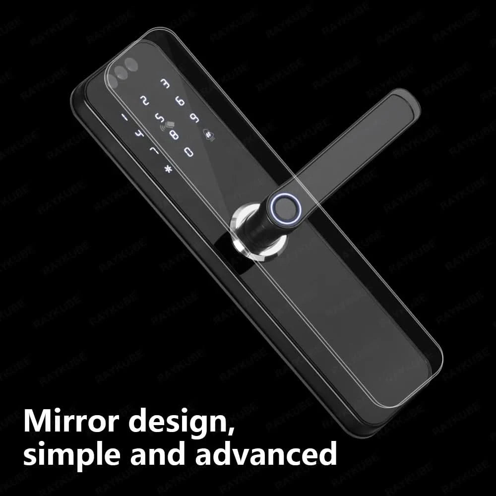 Do Brasil RAYKUBE K12 With lithium Rechargeable Batteries Tuya WiFi Camera Electronic Lock 3D Face Fingerprint Smart Door Lock