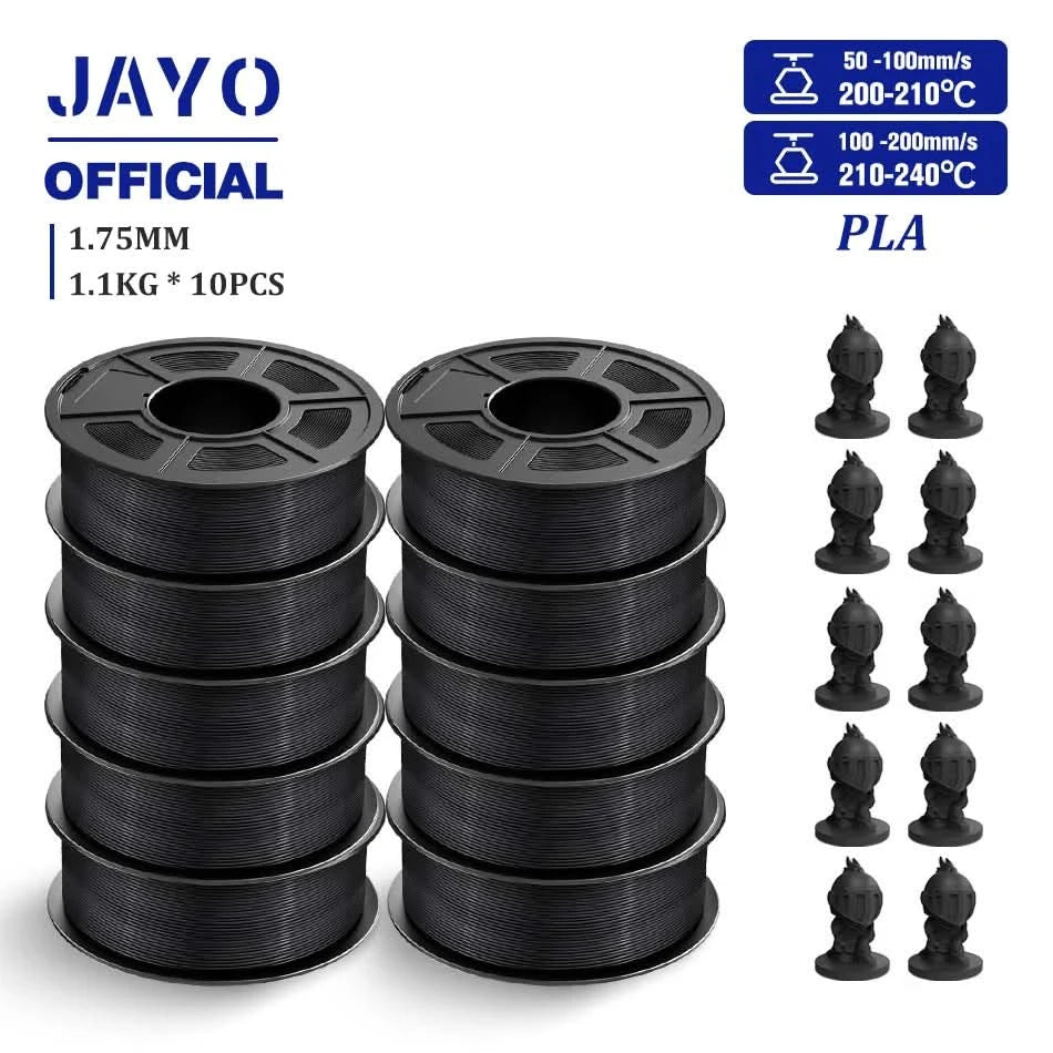 JAYO 3D Filament 1.75mm PLA / PLA Plus / PLA Meta/ Silk PLA+/PLA Matte 3D Prnter Filament 1.1KG For FDM Multicolor Set 10Rolls