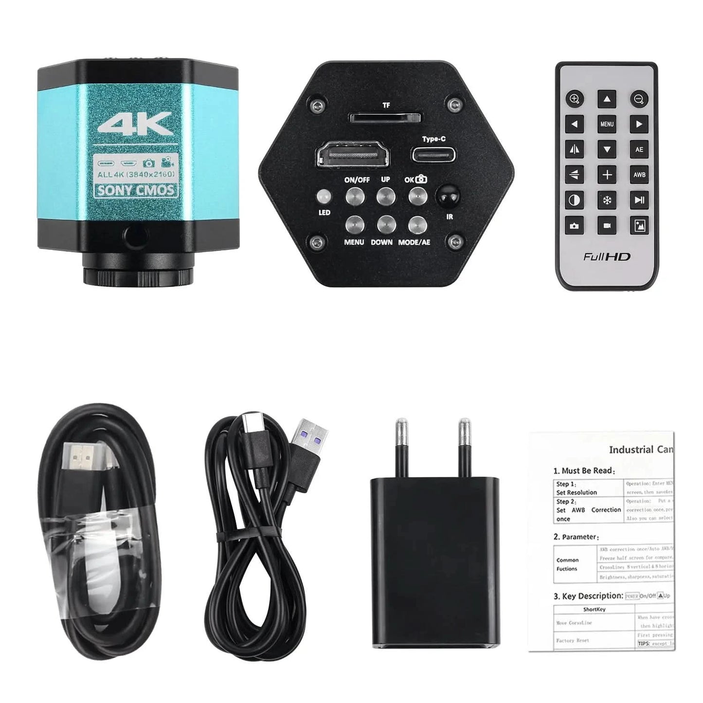 Full HD 4K Electron Microscope For Soldering IMX415 48MP HDMI USB Digital Camera 150X Lens Reinforced Bracket Reduces Vibration