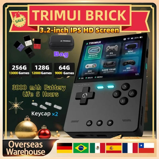 TRIMUI BRICK Handheld-Spielekonsole Tragbarer Retro-Videoplayer Spielekonsole Linux-System 3000mAh Langzeitakku LED Jungen Geschenke