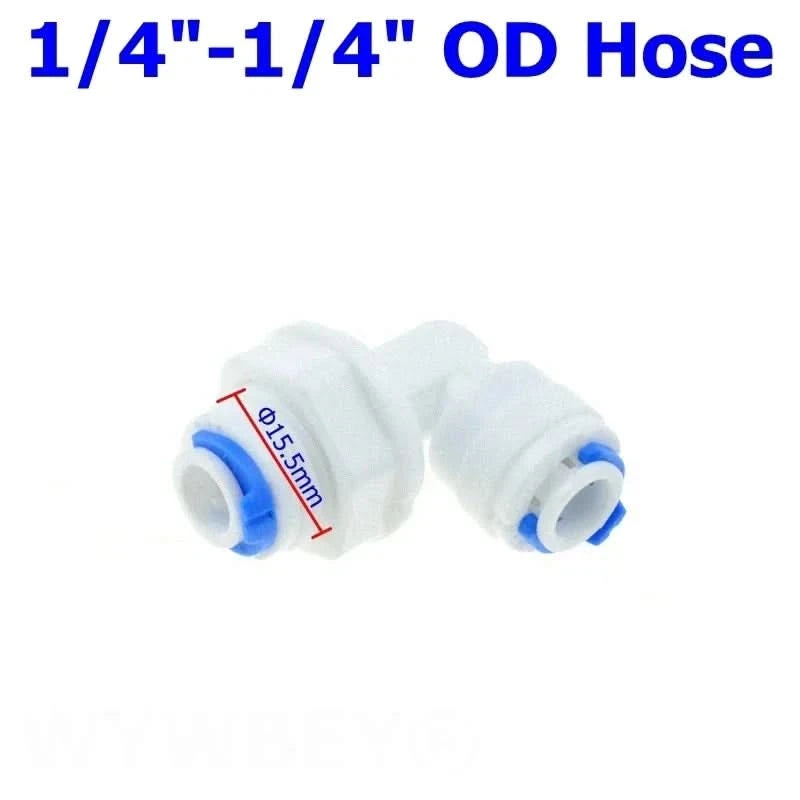 Reverse Osmosis Quick Coupling 1/4 3/8 Hose Connection Tee Y Connector 2 Way Equal Elbow Straight RO Water Plastic Pipe Fitting